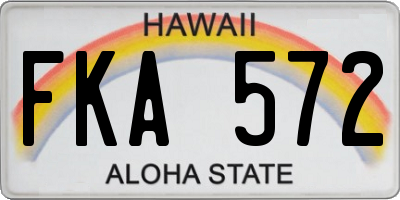 HI license plate FKA572
