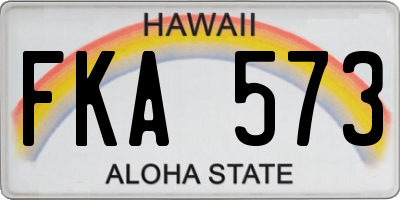 HI license plate FKA573