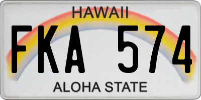 HI license plate FKA574