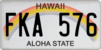 HI license plate FKA576