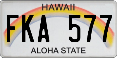 HI license plate FKA577