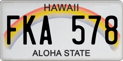 HI license plate FKA578