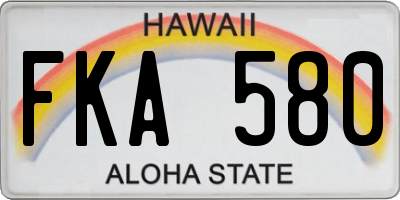 HI license plate FKA580