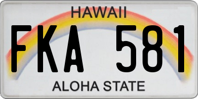 HI license plate FKA581