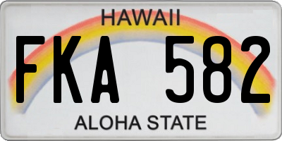 HI license plate FKA582
