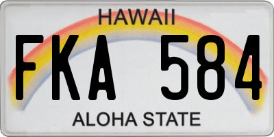 HI license plate FKA584