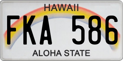 HI license plate FKA586