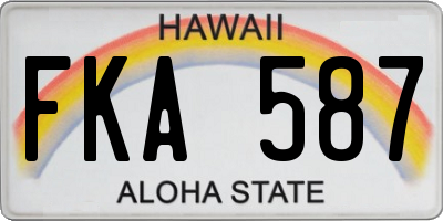 HI license plate FKA587
