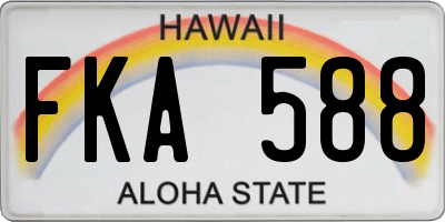 HI license plate FKA588