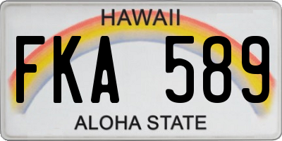 HI license plate FKA589