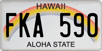 HI license plate FKA590