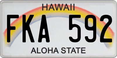 HI license plate FKA592