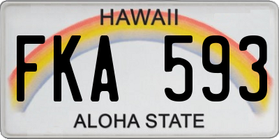 HI license plate FKA593