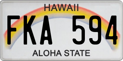 HI license plate FKA594