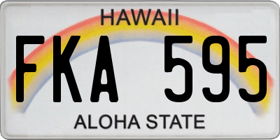 HI license plate FKA595
