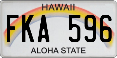 HI license plate FKA596