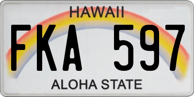 HI license plate FKA597