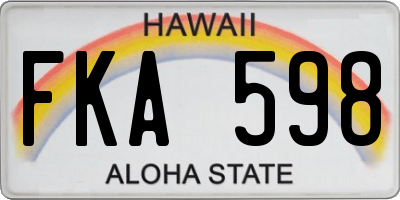 HI license plate FKA598
