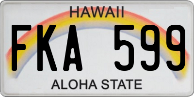 HI license plate FKA599