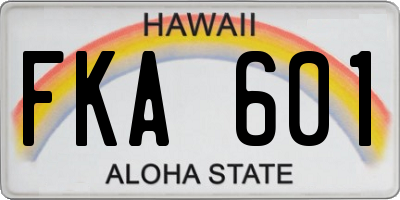 HI license plate FKA601