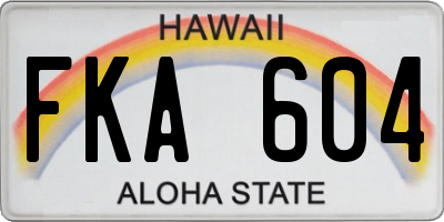 HI license plate FKA604