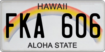 HI license plate FKA606