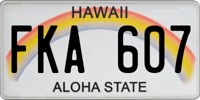 HI license plate FKA607