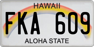 HI license plate FKA609