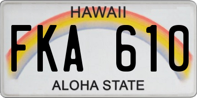 HI license plate FKA610