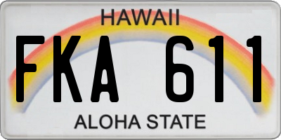 HI license plate FKA611