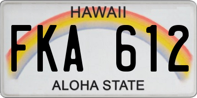 HI license plate FKA612