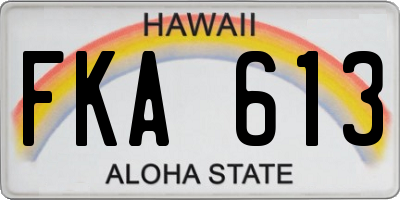 HI license plate FKA613