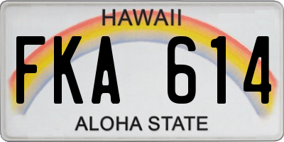 HI license plate FKA614