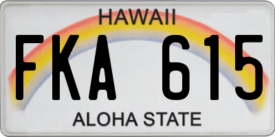 HI license plate FKA615