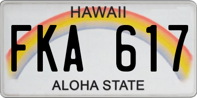 HI license plate FKA617