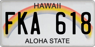 HI license plate FKA618
