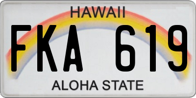 HI license plate FKA619
