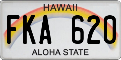 HI license plate FKA620