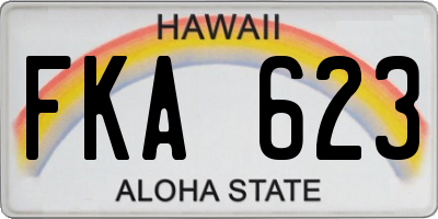 HI license plate FKA623