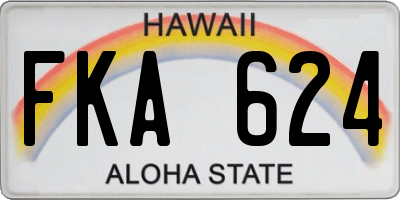 HI license plate FKA624