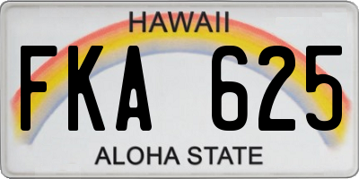 HI license plate FKA625