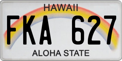 HI license plate FKA627