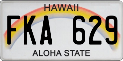 HI license plate FKA629