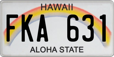 HI license plate FKA631