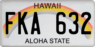 HI license plate FKA632