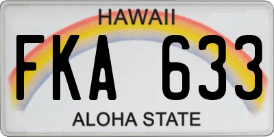 HI license plate FKA633