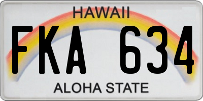 HI license plate FKA634