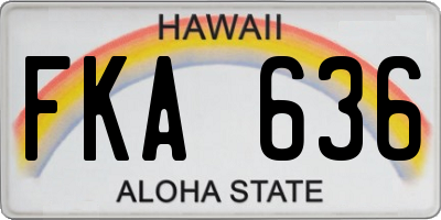HI license plate FKA636