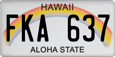HI license plate FKA637