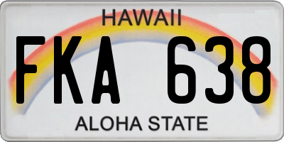 HI license plate FKA638